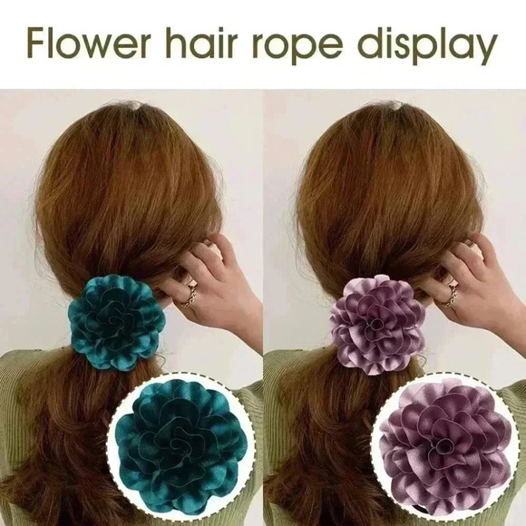 2 Pcs Solid 4" Handmade Big Flower Floral - Picture 2 of 7